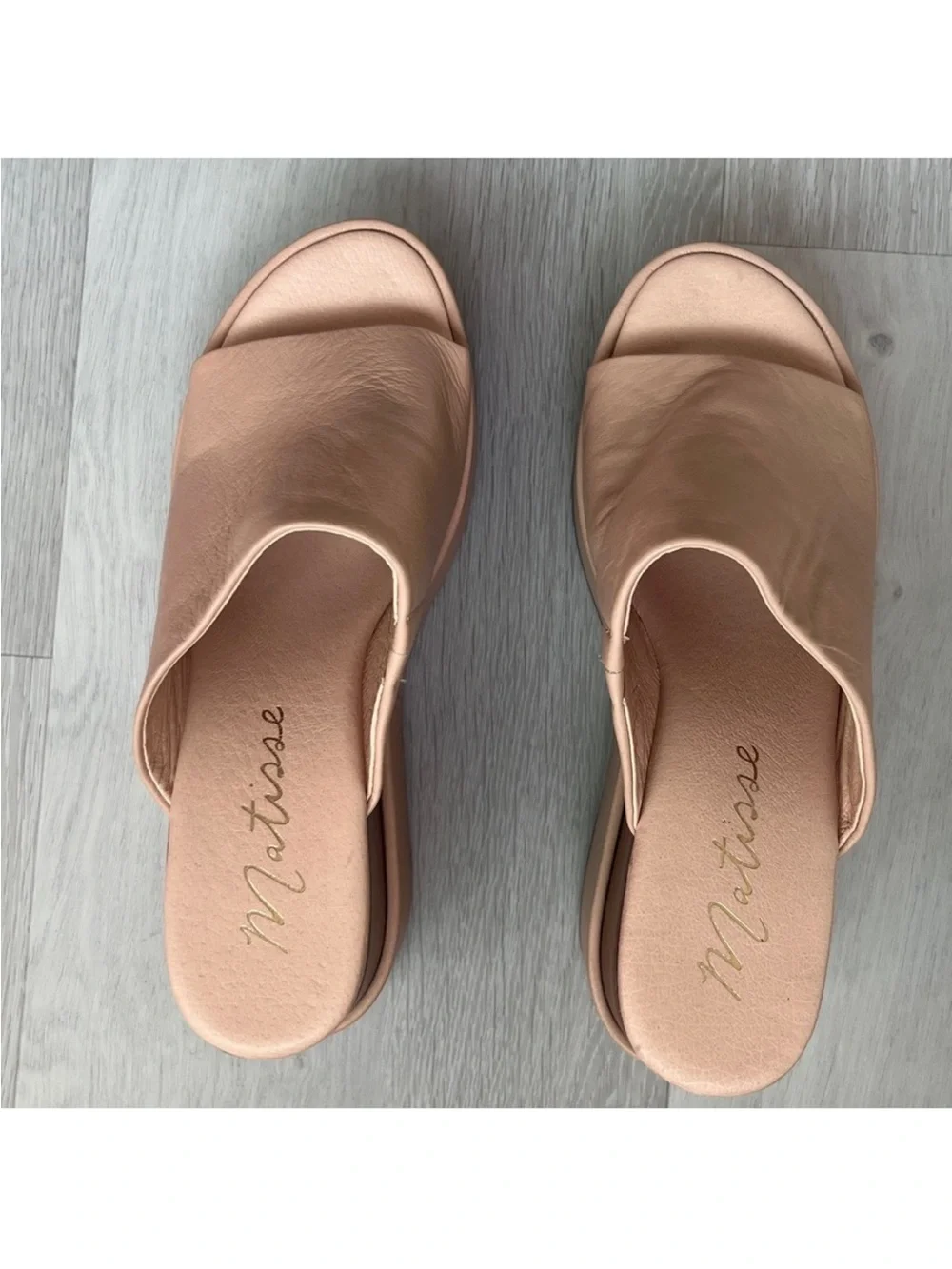 MATISSE PINK GEORGIA PLATFORM LEATHER MULE SLIP ON CHUNKY HEEL WOMENS 9